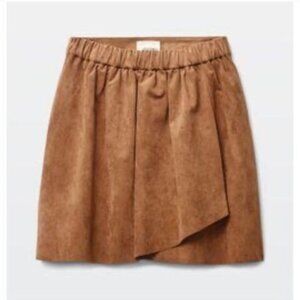 𝅺wilfred Free Aritzia Vegan Suede Like Camel Nescher Mini Skirt